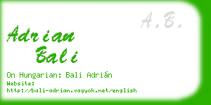 adrian bali business card